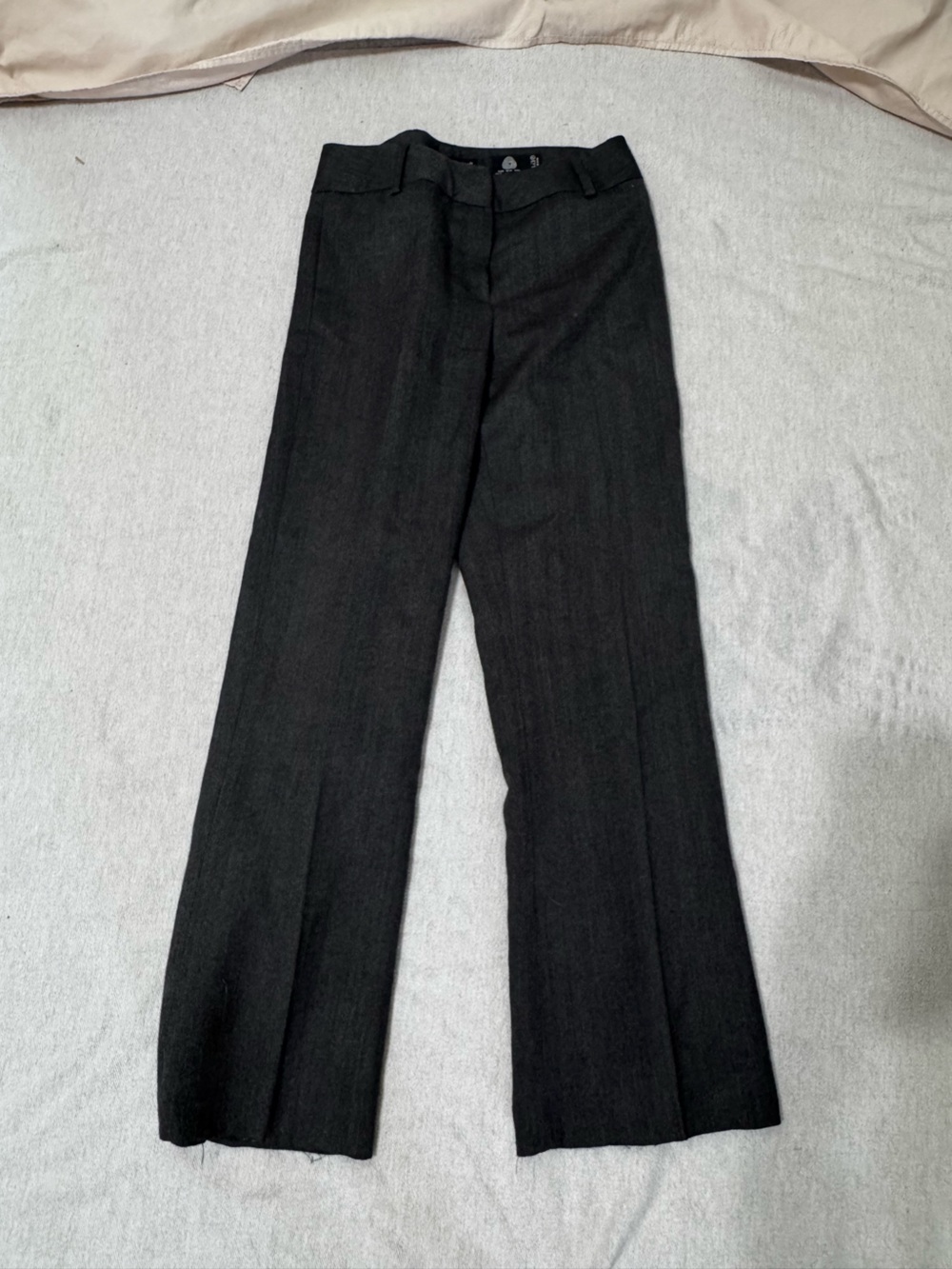 Sarah Spencer Charcoal Herringbone Wool Trousers